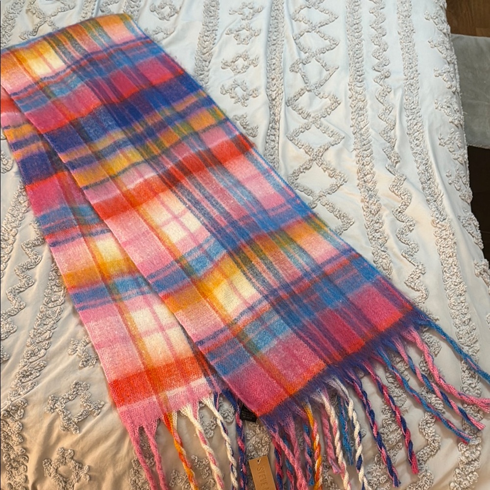 Steve Madden Multicolor Plaid Scarf